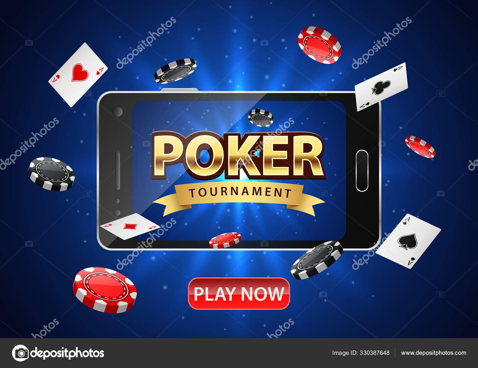 Design Fundo Torneio Poker Online Com Telefone Móvel Banner Poker